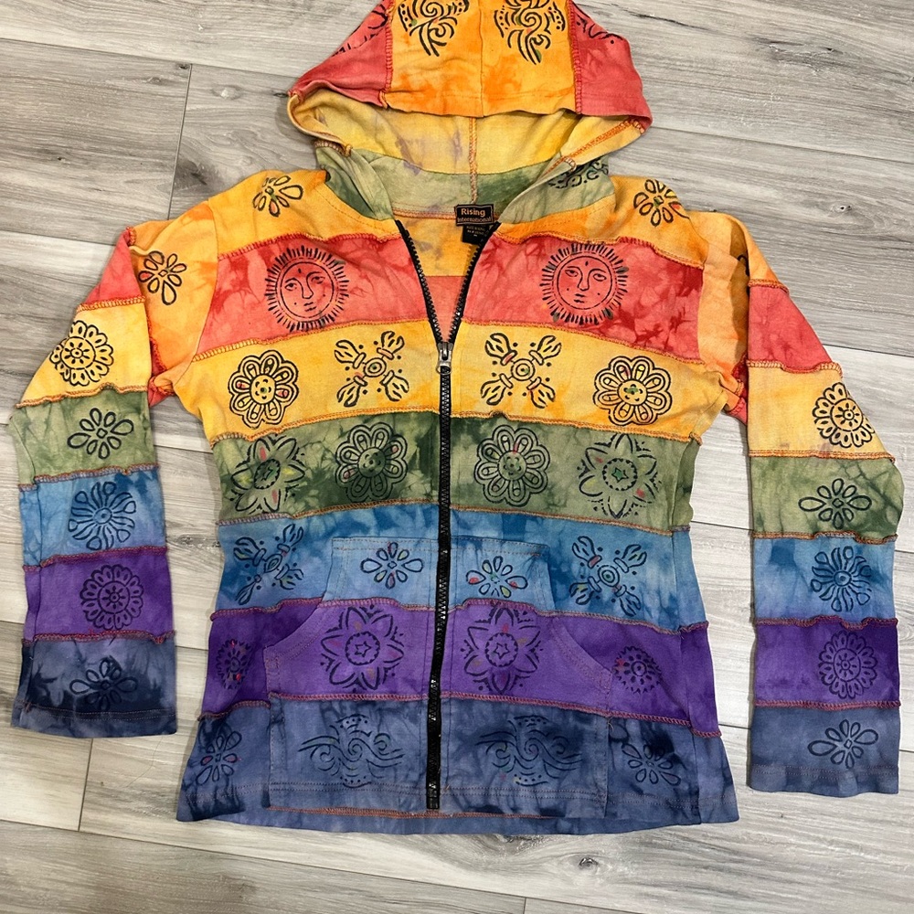 Boho Patchwork Hooded Jacket - image 1
